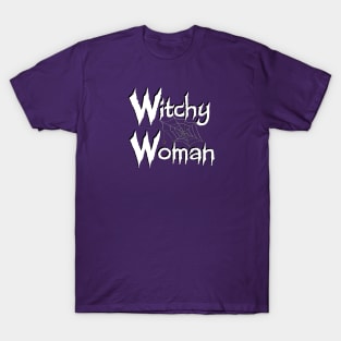 Witchy Woman with Spiderweb (white) T-Shirt